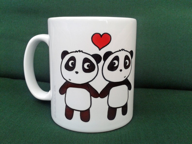 Panda Love Mug, Panda Anniversary, Panda Gift, Engagement, Birthday, Pandas In Love, Girlfriend, Wife, Partner