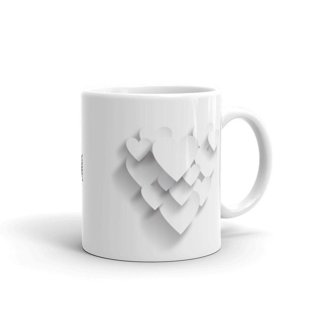 Paper Hearts Valentine's Day Coffee Mug, Valentine Mug, Valentines Day Gift For Her