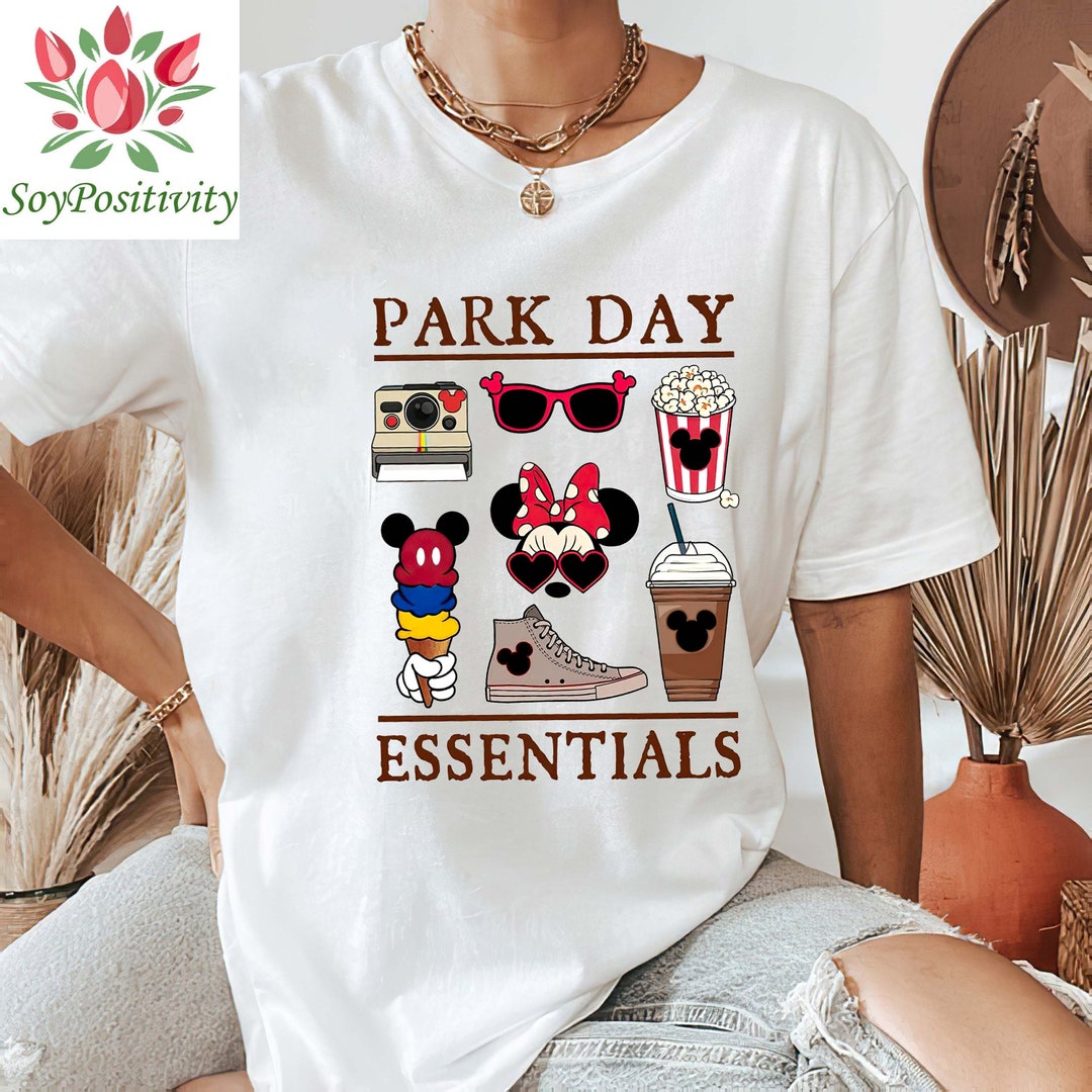 Park Day Essentials Shirt, Cute Mouse Park Short Sleeve, Matching Family Vacation Trip T-shirt, Theme Park Matching Friends Clothes