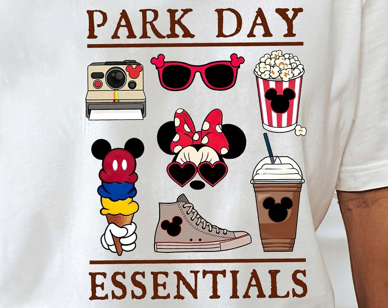 Park Day Essentials Shirt, Cute Mouse Park Short Sleeve, Matching Family Vacation Trip T-shirt, Theme Park Matching Friends Clothes