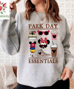 Park Day Essentials Shirt, Cute Mouse Park Short Sleeve, Matching Family Vacation Trip T-shirt, Theme Park Matching Friends Clothes