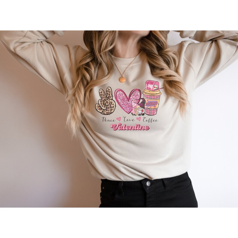 Peace, Love and Coffee Unisex Crewneck Sweatshirt - Image 3
