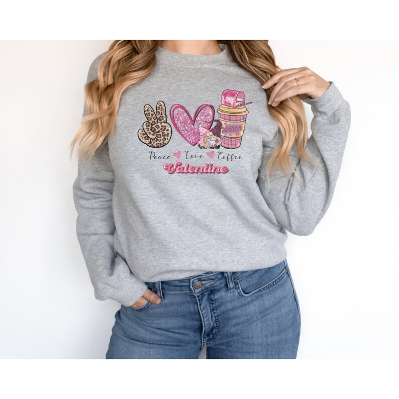 Peace, Love and Coffee Unisex Crewneck Sweatshirt - Image 4