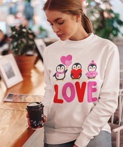 Penguin Sweater, Penguin Sweatshirt, Penguin Love Classic Unisex Crewneck Shirt, Penguin Lovers, Penguin Gift, Valentines Day Gift