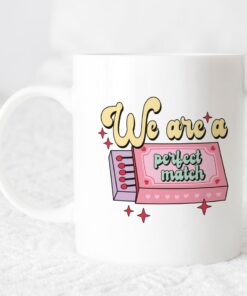 Perfect Match Valentines Mug Gift Pastel Design Valentines Mug Valentines Gift For Girlfriend Perfect Match Mug