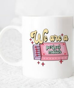 Perfect Match Valentines Mug Gift Pastel Design Valentines Mug Valentines Gift For Girlfriend Perfect Match Mug