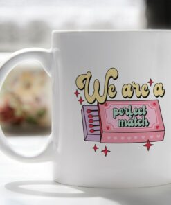 Perfect Match Valentines Mug Gift Pastel Design Valentines Mug Valentines Gift For Girlfriend Perfect Match Mug