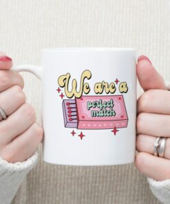 Perfect Match Valentines Mug Gift Pastel Design Valentines Mug Valentines Gift For Girlfriend Perfect Match Mug
