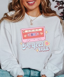 Perfect Mix Sweatshirt, The Perfect Mix, Retro Valentine, Sweatshirt For Valentines, Unisex Valentine, Trendy Valentines Sweatshirt