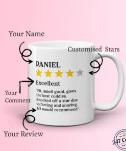 Personalised Star Rating Review Mug, Funny Boyfriend Review Mug, Valentines Day Boyfriend Girlfriend, Boyfriend Mug