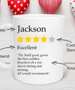Personalised Star Rating Review Mug, Funny Boyfriend Review Mug, Valentines Day Mug, Boyfriend Mug, Girlfriend Mug