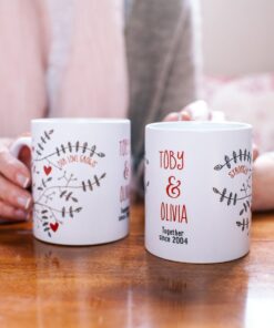 Personalised Valentine Mug, Botanical Mug, Botanical Design, Botanical Valentine Mug, Our Love Mug