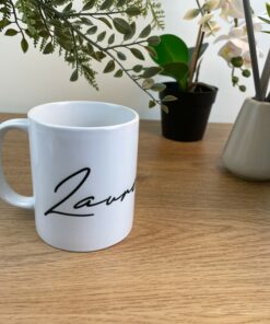 Personalised Valentine's Day Name And Heart Ceramic Mug - Any Name, Cute Hand-Drawn Love Heart Design