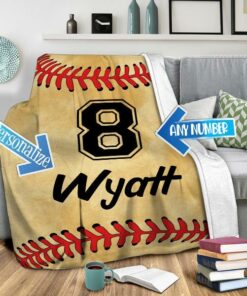 Personalize Baseball Blanket Blanket