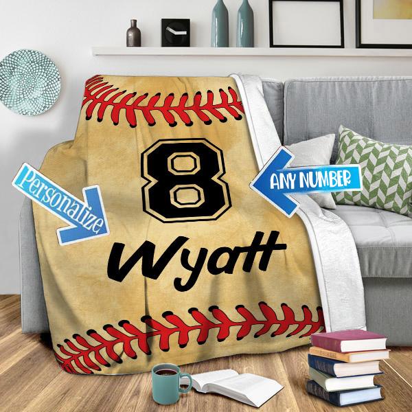 Personalize Baseball Blanket Blanket