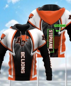 Personalize Your Bc Lions 3D All Over Printed Hoodie The Perfect Hoodie For Cfl Fans Available In Zip Up Or Pullover