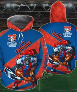 Personalized 3D All Over Printed Newcastle Knights Hoodie With Mascot Kc Nrl Hoodie