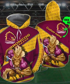 Personalized 3D Hoodie Brisbane Broncos Nrl 3D Custom Name 3D All Over Print Zip Up Hoodie Option