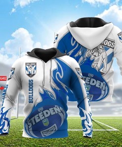 Personalized 3D Hoodie Bulldogs Nrl Ball Custom Name 3D All Over Printed Hoodie