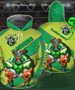 Personalized 3D Hoodie Canberra Raiders Nrl Custom Name 3D All Over Print Zip Up Hoodie Option