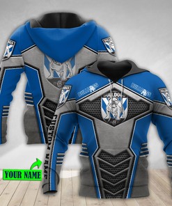 Personalized 3D Hoodie Canterbury Bankstown Bulldogs Nrl Metal Custom Name 3D All Over Print Zip Up Hoodie Option