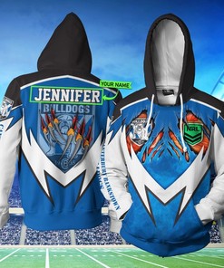 Personalized 3D Hoodie Canterbury Bankstown Bulldogs Nrl Tshirt Sweater Custom Name 3D All Over Print Zip Up Hoodie Option