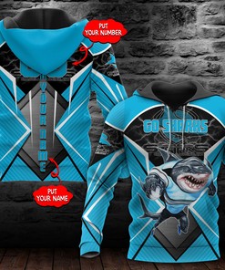 Personalized 3D Hoodie Cronulla Sutherland Sharks Nrl Custom Name 3D All Over Printed Hoodie