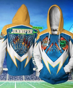 Personalized 3D Hoodie Gold Coast Titans Nrl Tshirt Sweater Custom Name 3D All Over Print Zip Up Hoodie Option