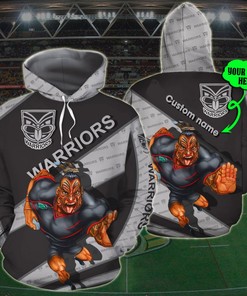 Personalized 3D Hoodie New Zealand Warriors Nrl 3D Mascot Kc Custom Name 3D All Over Print Zip Up Hoodie Option