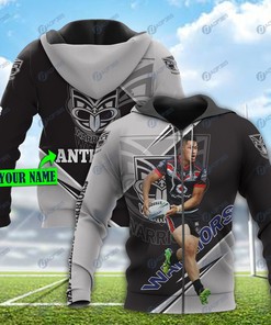 Personalized 3D Hoodie New Zealand Warriors Nrl Football Player Custom Name 3D All Over Print Zip Up Hoodie Option