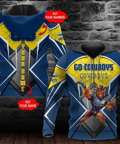 Personalized 3D Hoodie North Queensland Cowboys Nrl Custom Name 3D All Over Printed Hoodie