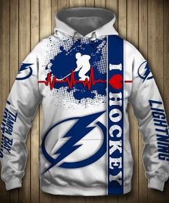 Personalized 3D Hoodie Tampa Bay Lightning Nhl Custom Name 3D All Over Print Hoodie