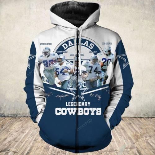 Personalized All Over Print Dallas Cowboys Zip Up Hoodie Show Your Love For Your Favorite Team