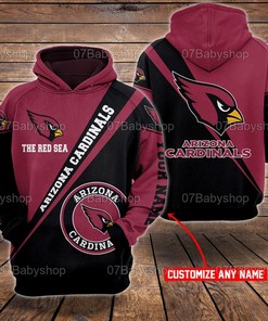 Personalized Arizona Cardinals Nfl Custom Name 3D Printed Pull Over Hoodie, Zip Up Hoodie