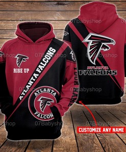 Personalized Atlanta Falcons Nfl Custom Name 3D All Over Print Zip Up Hoodie Option
