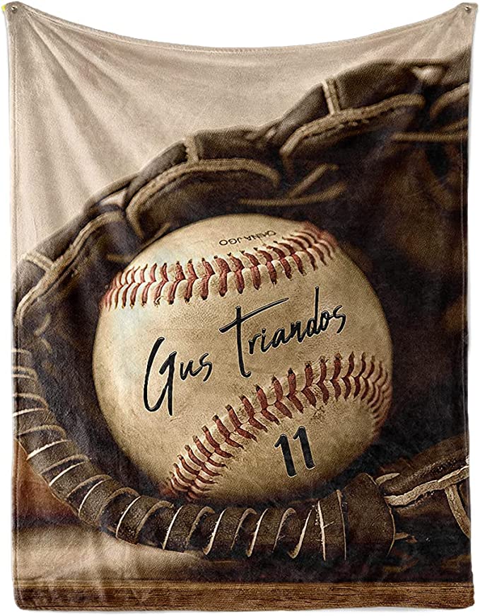Personalized Ball Games Baseball Pattern Warm, Custom Name Team, Family Gifts
