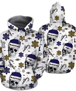 Personalized Baltimore Ravens Football Team Santa On Christmas Party 3D All Over Print Zip Hoodie