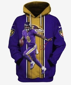 Personalized Baltimore Ravens Lamar Jackson No29 3D All Over Print Zip Hoodie