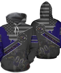 Personalized Baltimore Ravens Nfl Football Team All Over Print Hoodie With Zipper