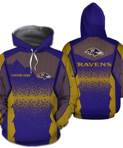 Personalized Baltimore Ravens Nfl Football Team All Over Print Zip Up Hoodie