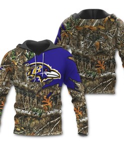 Personalized Baltimore Ravens Realtree Camo 3D All Over Print Zip Hoodie Show Your Support For Your Favorite Team
