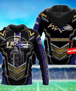 Personalized Baltimore Ravens Team Player 3D Hoodie Zip Hoodie, Nfl 3D All Over Print Hoodie Zip Hoodie