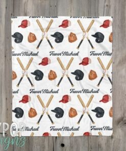 Personalized Baseball Blanket, Boy Name Blanket, Sports Theme, Baseball Swaddle, Toddler Boy Blanket