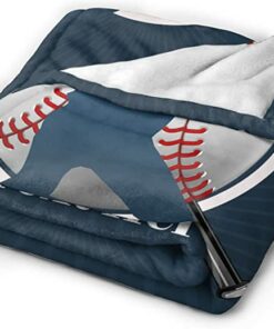 Personalized Baseball Blanket Cozy Soft Flannel Throw Blankets For Bed Couch Living Room