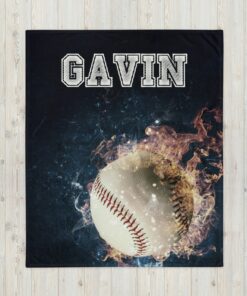 Personalized Baseball Blanket, Custom Baseball Gift, Baseball Player Team Gift, Sports Gift For Boy, Team Gift