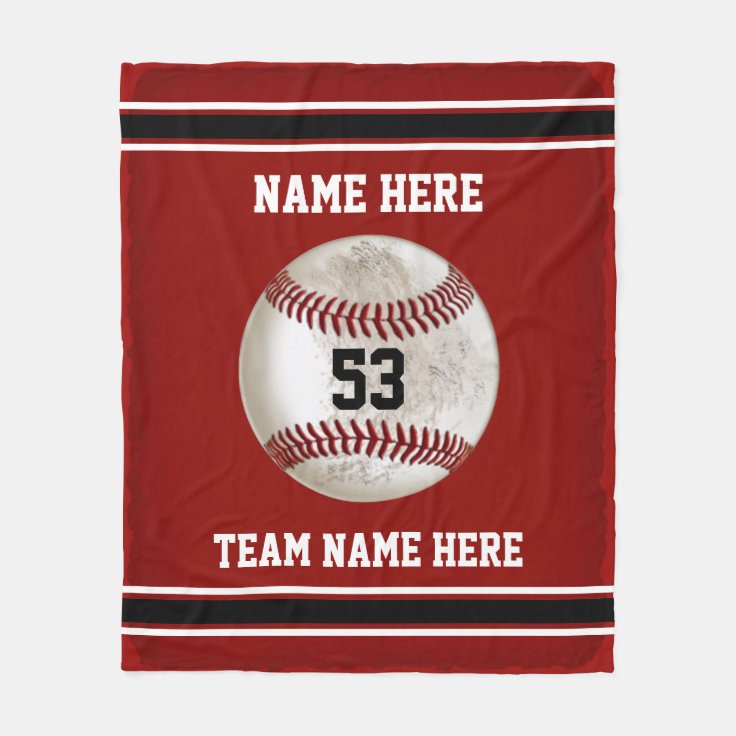 Personalized Baseball Blanket, Custom Name Team