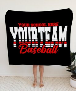 Personalized Baseball Blanket, Fleece, Sherpa, Gift For Baseball