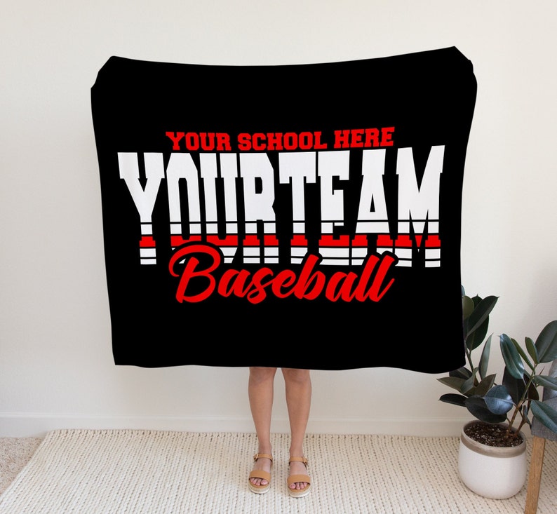Personalized Baseball Blanket, Fleece, Sherpa, Gift For Baseball