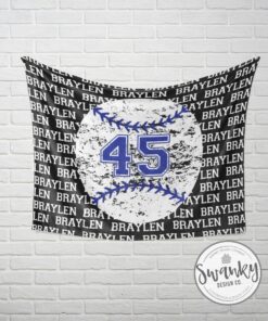 Personalized Baseball Blanket, Gift Idea For Baseball Player, Minky Kids Baseball Blanket, Graduation Gift, Blanket For Boys