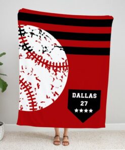 Personalized Baseball Blanket, Kids Sports Throw Blanket, Teen Boy Gift